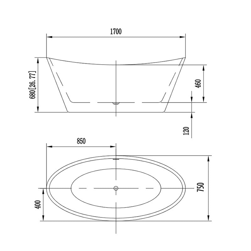 Cada freestanding Florida, Selena P 170, ovala, cu instalatie completa, alb